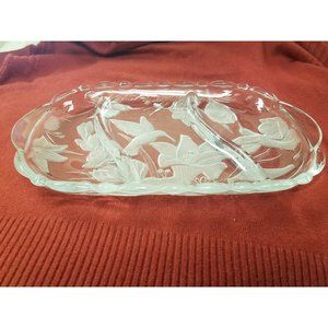 Crystal Clear Studio Paradise Garden Platter 3 Compartment Rectangle Tray birds